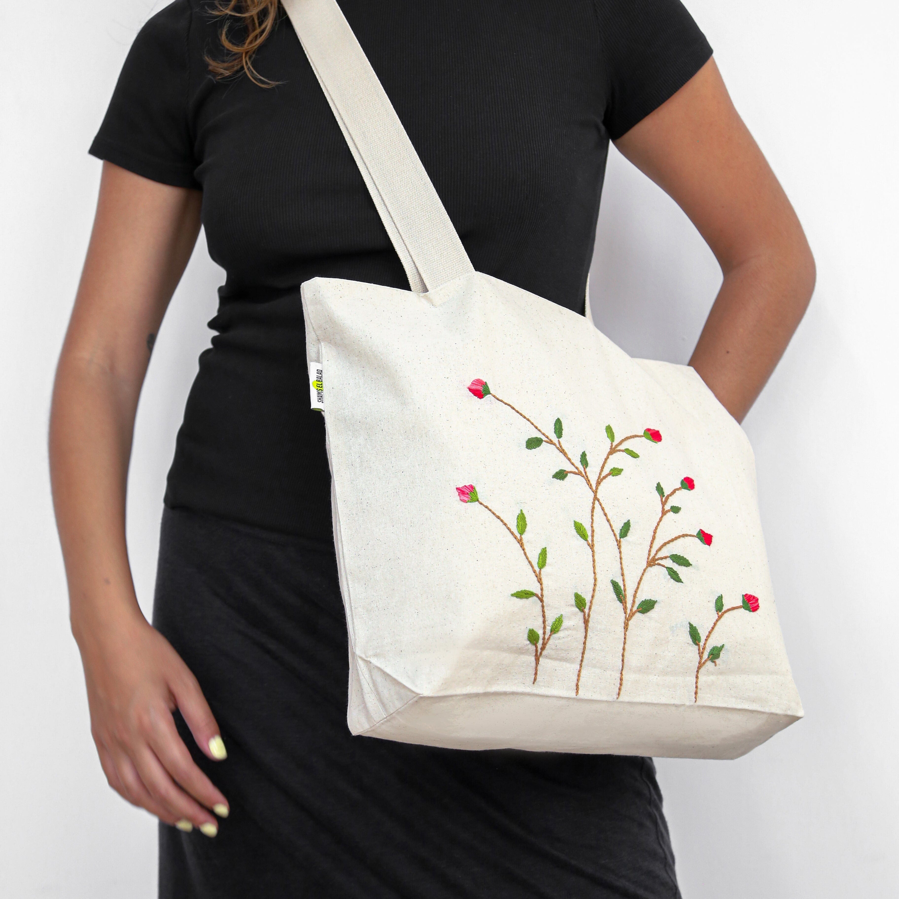 Shams El Balad Large Floral Tote Bags