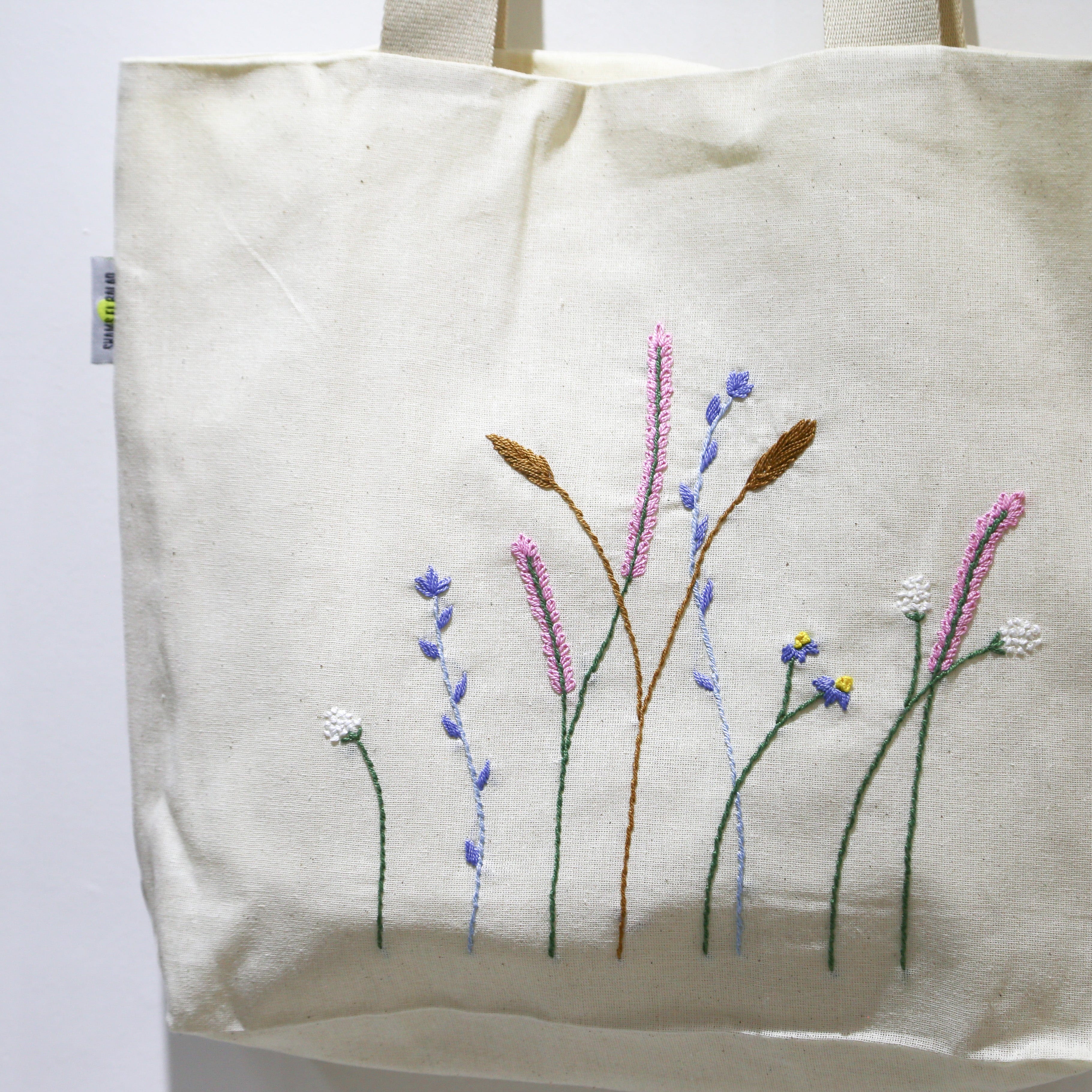 Shams El Balad Tote bag Floral Spring Embroidered Tote Bag