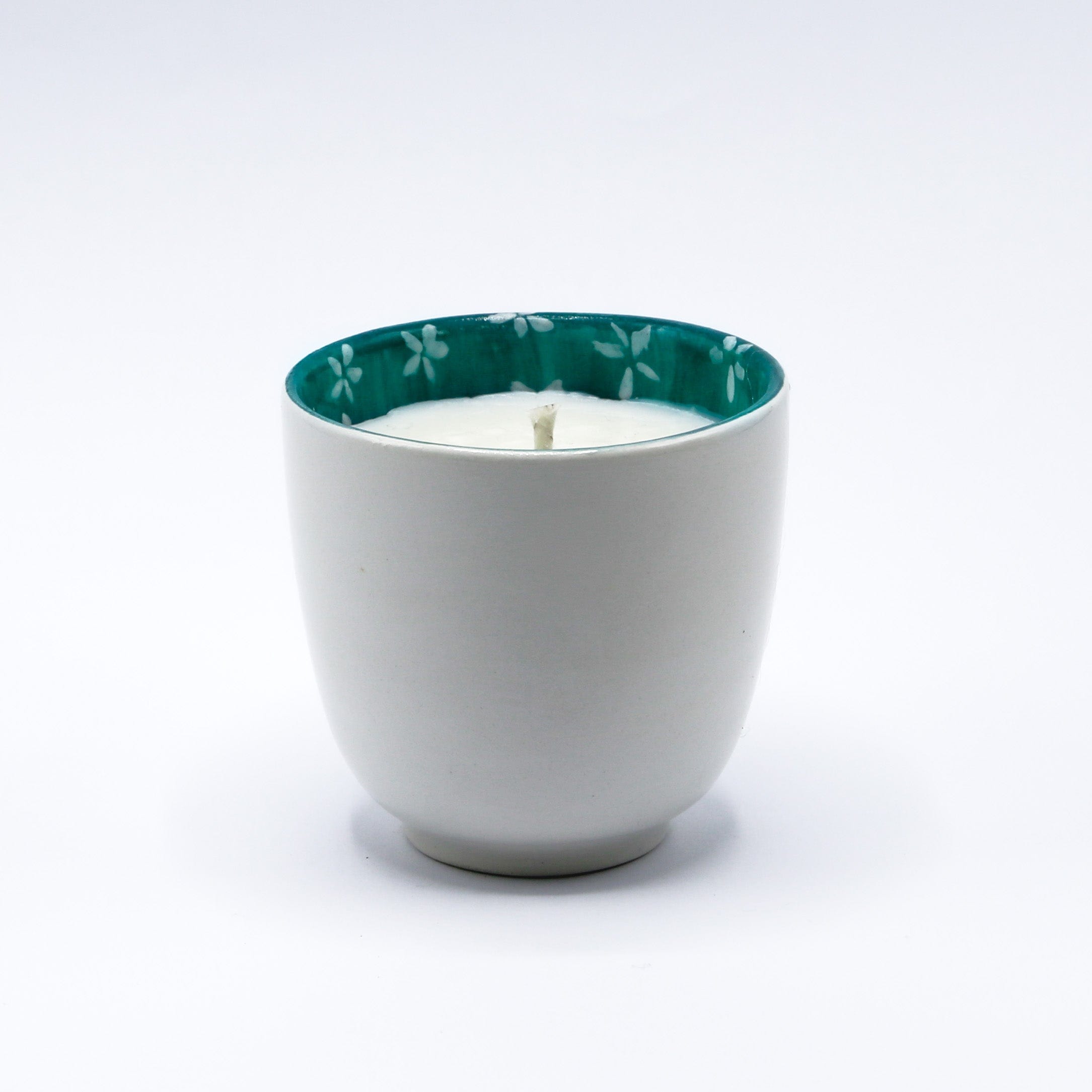 Shams El Balad Candle Turquoise / Jasmine Floral Ceramic Candles