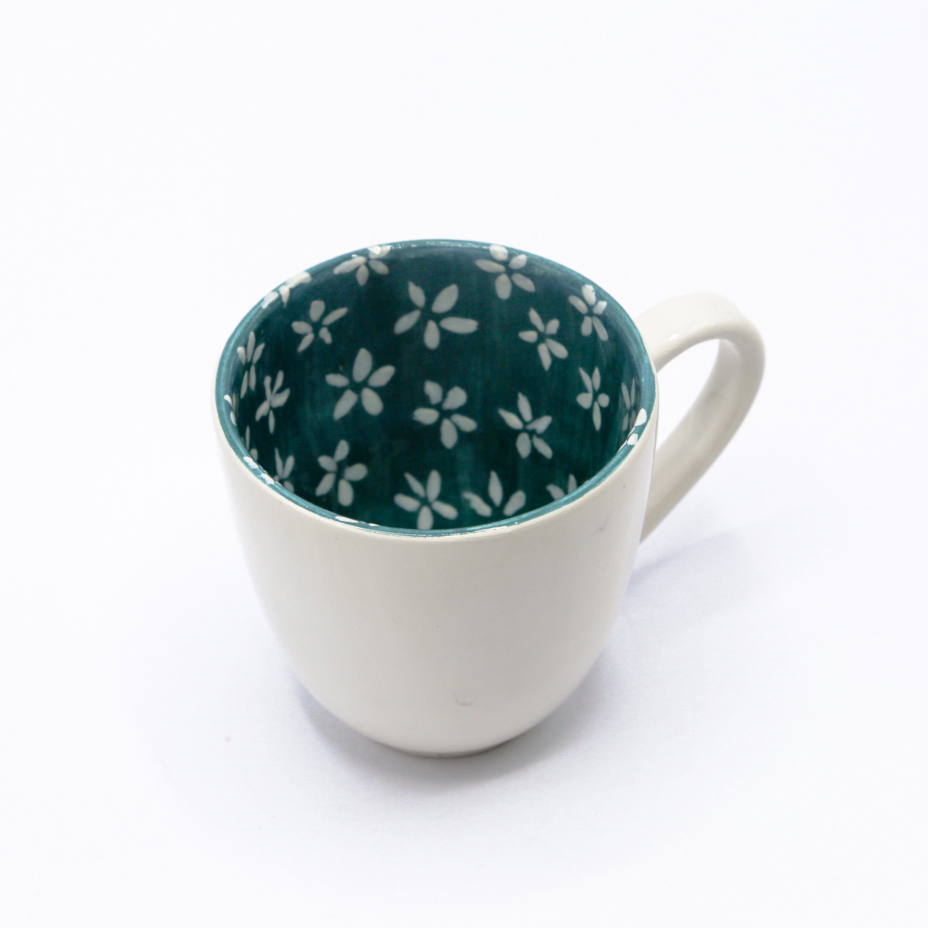 Shams El Balad Ceramic mug Turquoise Floral Ceramic Mug